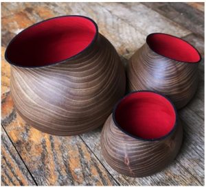 Gallegos wood pots with color